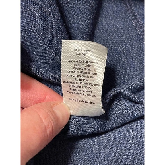 T by Talbots Sz M Heathered Blue Cowl Neck Long Sleeve Sweatshirt Casual Womens - Picture 9 of 9